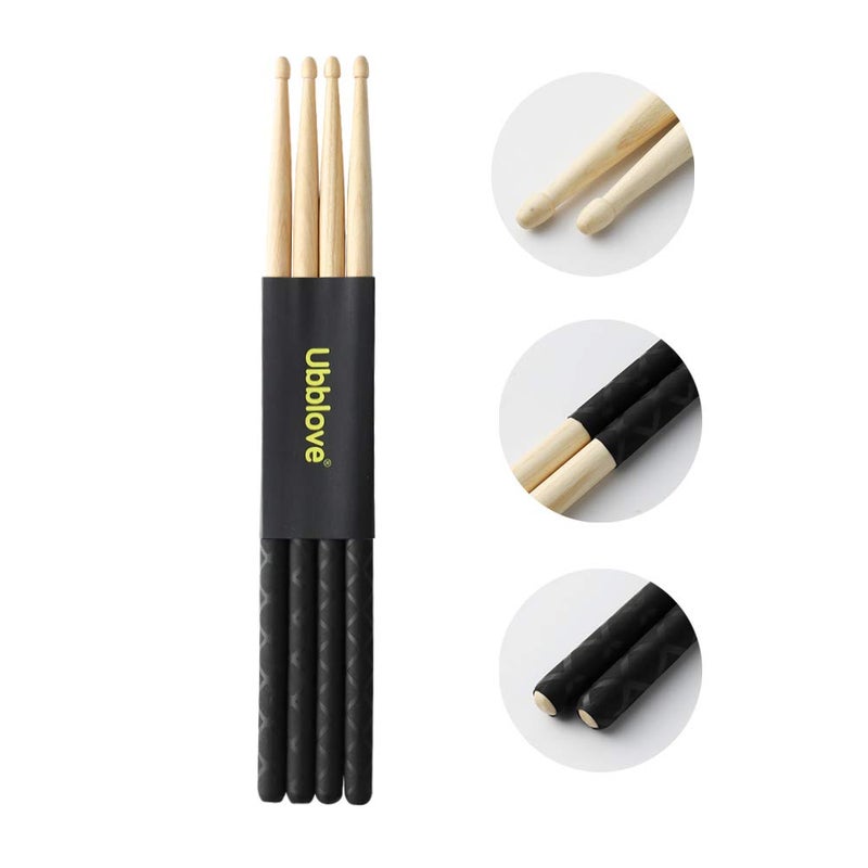 Ubblove Drumsticks 5A 2 pairs with ANTI-SLIP Handles for Drum Light Durable Wooden Drum 2 Pair Drum Sticks for Kids Adults Musical Instrument Percussion Accessories - Image 5
